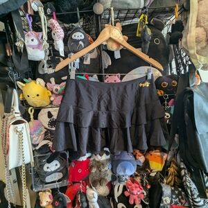 Y2K Foxy Ruffle Mini Skirt – Black Swim Cover Up